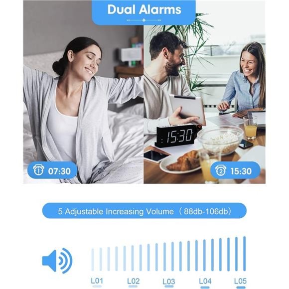 Digital Projector AlarmClock for Kids Bedroom,Plugin LED Display Clock with 350° - Picture 3 of 6